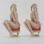 Two (2) Limited Edition Laszlo Ispanky "Morning" Polychrome Porcelain Figurines. Signed and both
