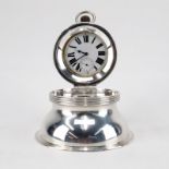 Antique J.C. Vickery London George V Style Sterling Silver Capstan Watch Inkwell. Hallmarks and