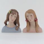 Two (2) Laszlo Ispanky Polychrome Porcelain Busts. Includes: "Reverie" figure No. 30/200 and "