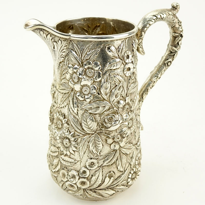 Vintage S. Kirk & Son Inc. Sterling Silver Repousse Pitcher. Signed. Good condition. Measures 7" - Image 2 of 6