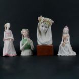 Grouping of Four (4) Polychrome Porcelain Figurines. Includes: Cybis "Madonna" figurine, Cybis "