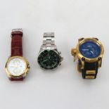 Three (3) Men's Invicta Watches. Includes: Reserve Chronograph Stainless Steel Bracelet Watch,