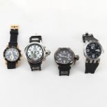 Four (4) Men's Invicta Watches. Includes: Russian 1959 Diver Model #0246 Stainless Steel and