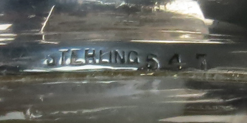 Modern Sterling Silver and Crystal Inkwell. Stamped sterling and marked 547 to top. Some residue - Image 4 of 4