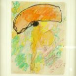 Purvis Young, American (1943-2010) Mixed Media on Found Paper. Unsigned. Measures 7-3/4" H, 5-3/4"