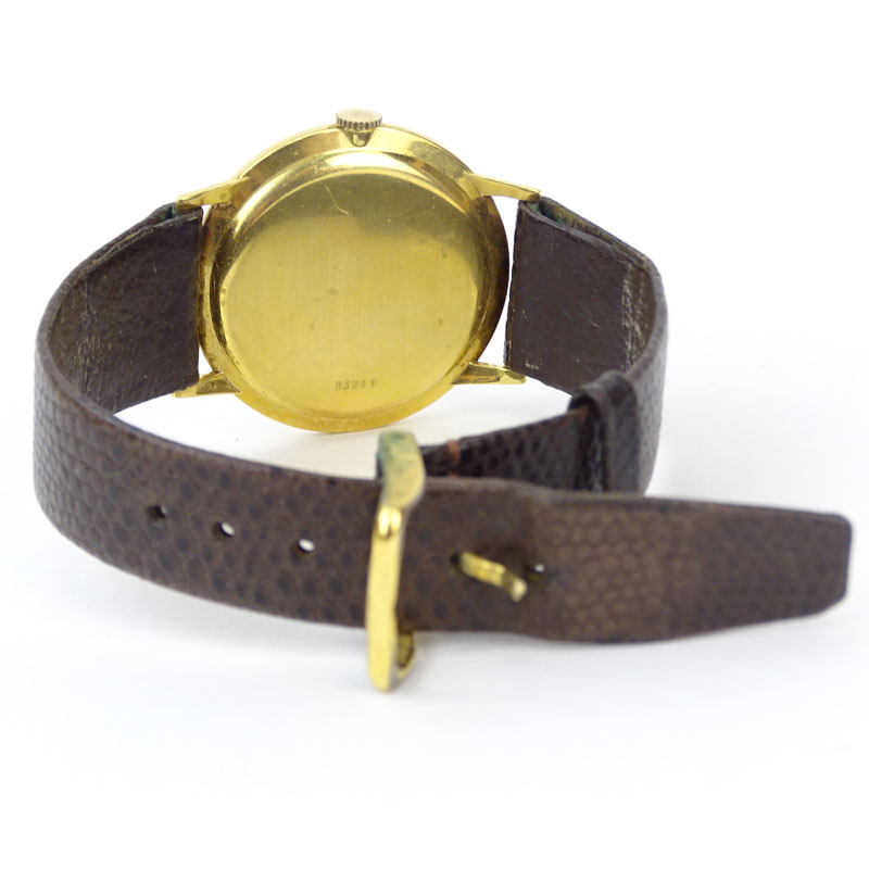 Man's Vintage Girard-Perregaux 14 Karat Yellow Gold Manual Movement Watch with Lizard Strap. Case - Image 3 of 4