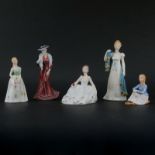 Group of Five (5) Francesca Art China Staffordshire Bone China Figurines. Includes: Beth, Ann,