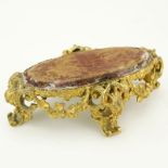 19th Century Rococo style Gilt Bronze Base. Unsigned. Good condition. Measures 2-5/8" H, 8-3/4" W.