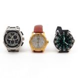 Three (3) Men's Invicta Watches. Includes: S1 Rally Chronograph Stainless Steel and Leather Strap