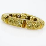 Vintage 18 Karat Yellow Gold Link Bracelet. Signed 750. Good vintage condition. Measures 7-1/4" L,