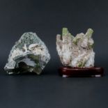 Grouping of Two (2) Gemstone Mineral Specimens. One has a base. Natural wear to both. Tallest