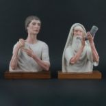 Two (2) Limited Edition Laszlo Ispanky Polychrome Porcelain Figurines on Wooden Stands. Includes: "