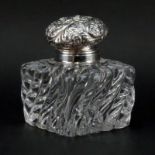 Antique Whiting Sterling and Crystal Inkwell. Stamped sterling and makers mark, marked 3531,