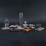 Collection of 26 Pieces Silver and Silver Plate. Various tablewares including bottles, bowls etc.