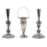 Lot of Three (3) Weighted Sterling Silver Tablewares. Includes a pair of Gorham candlesticks, RS Co.