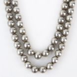 Vintage Sterling Silver Bead Necklace. Beads measure 10mm. Clasp signed sterling. Good condition.