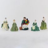 Group of Five (5) Royal Doulton Figurines. Includes: A Lady From Williamsburg HN 2228,