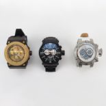 Three (3) Men's Invicta Watches. Includes: Subaqua NOMA lll Stainless Steel Chronograph Strap Watch,