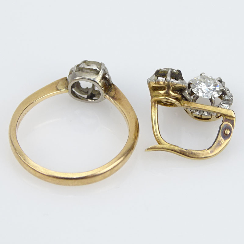 Approx. .45 Carat Round Brilliant Cut Diamond and 14 Karat Yellow Gold Ring together with an Approx. - Image 3 of 3