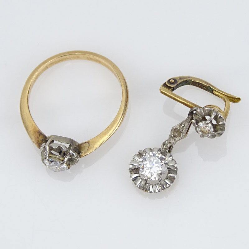Approx. .45 Carat Round Brilliant Cut Diamond and 14 Karat Yellow Gold Ring together with an Approx. - Image 2 of 3