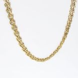 Italian 14 Karat Yellow Gold Link Necklace. Signed Italy and 14K. Good condition. Measures 17" l,