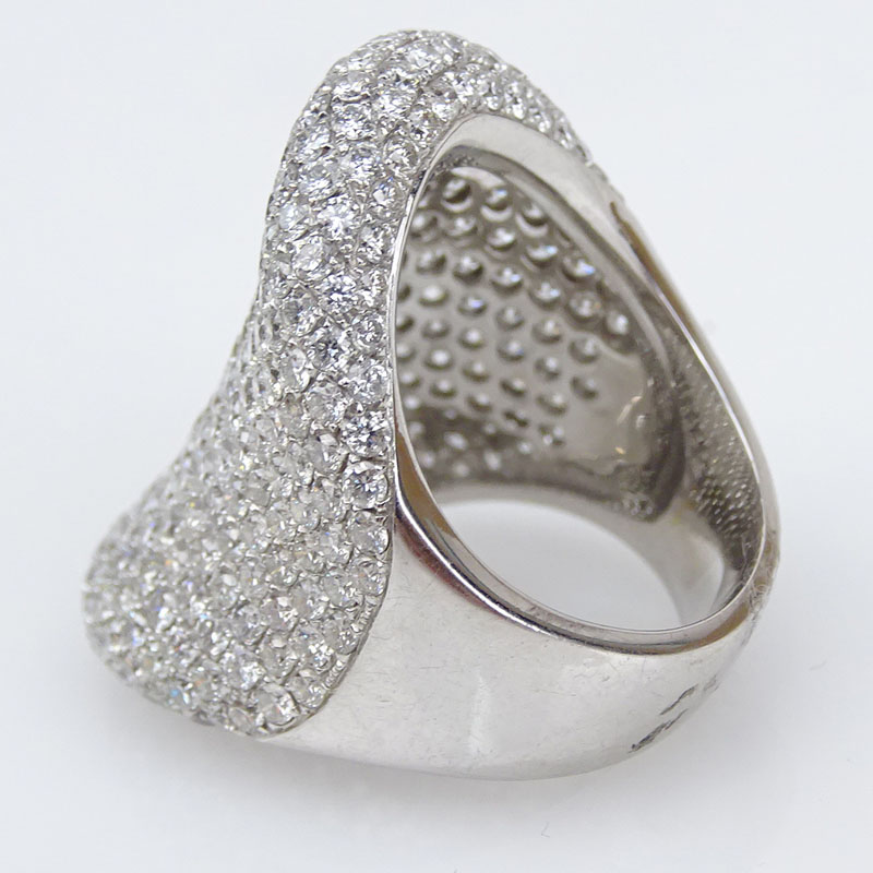 Approx. 6.50 Carat Pave Set Round Brilliant Cut Diamond and 18 Karat White Gold Cocktail Ring. - Image 2 of 3