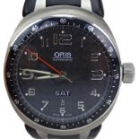 Men's Oris Automatic Watch, Titanium Case with Skeleton Case Back, Rubber Strap. Case measures 42mm.