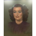 Andre Bouche, American (1928 - 1989) Pastel on Paper "Joan Crawford" Signed Lower Right Andre Bouche