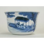 Mid to Late 20th Century Chinese Blue and White Bowl. Signed in Characters. Good to Very Good