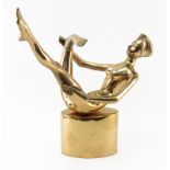 Retro Gilt Bronze Modern Sculpture "Nude Dancer". Signed and numbered 24/300. Wear, varnish drip.