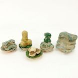 A Lot of Five (5) Chinese Ming Dynasty Terracotta Funerary Food Offerings. Unsigned. Small losses.