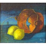 Modern Decorative Oil on Panel signed Kern. Good condition. Measures 4-1/2" x 5-1/4", frame measures