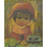 Nino Giuffrida, Italian (1924- ) Oil on Canvas "Portrait of Young Child". Signed Center Right. Needs