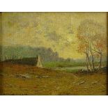 H. Peabody Flagg, American (1859-1937) Oil on Canvas Board, Landscape. Signed and Dated 1921. Good