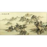 Large 20th Century Chinese Watercolor On Paper "Landscape" Signed upper right. Toning and foxing