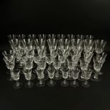 Set of Forty Four (44) Val St Lambert "Senlis" Crystal Glasses. This set includes: 8 Water