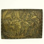 Antique Brass Relief Plaque "Roman Soldiers" Unsigned. Good condition. Measures 8-7/8" x 12-3/8".