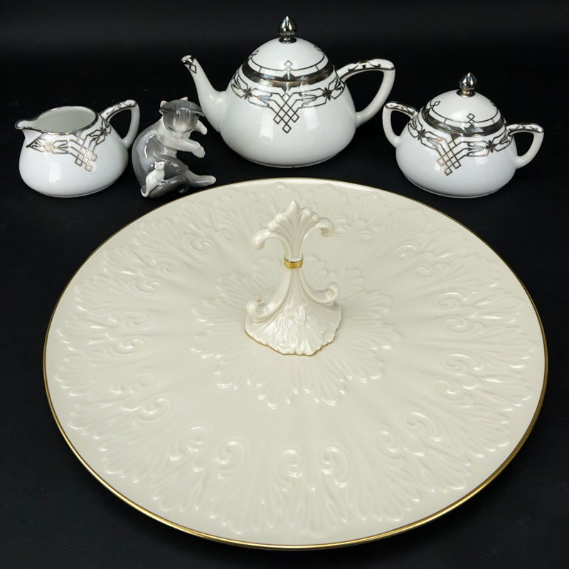 Lot of Collectible Porcelain Tablewares. This 5 piece lot includes: Three (3) piece Limoges Silver - Image 2 of 3