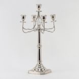 Polish 20th Century 800 Silver Five (5) Light Candelabra. Stamped PolishHallmark (after 1920).