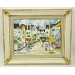 Charles Cobelle, French (1902-1998) "Paris Street Scene" Oil on Canvas Signed Lower Right. Good