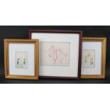 Collection of Three (3) Margery Ryerson, American (1886-1989) Artworks. Includes: Two mixed media'