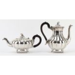 Six (6) Piece Antique English Repousse Silver Plate Tea/Coffee Service. Includes: tea pot, coffee