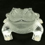 Lalique "Gregoire" Crystal Frog Figurine/Paperweight. Signed on underside. Good condition.