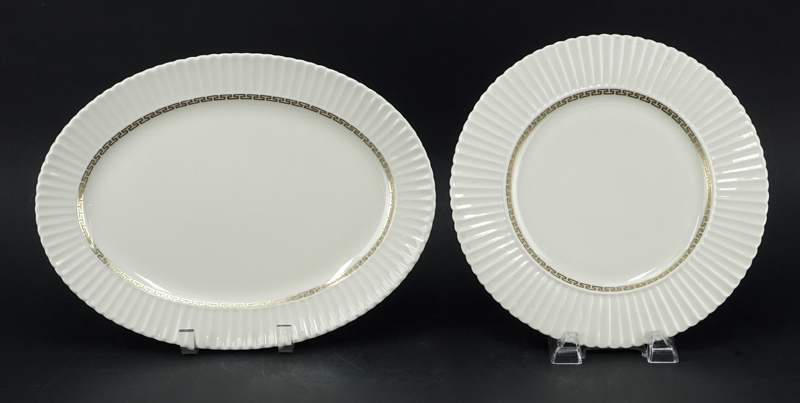 Thirty Two (32) Piece Lenox "Cretan" Porcelain Dinnerware. Includes: 8 dinner plates, 12 soup bowls, - Image 2 of 6