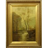 Tom Seymour, British (1844-1904) "Autumn" Oil on Canvas Signed Lower Right. Tag with title and