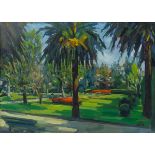 French School (20th Century) "Parc Monceau" Oil on Canvas Signed Lower Right. Presence of some