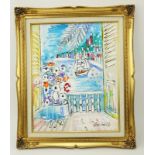 Charles Cobelle, French (1902-1998) "French Riviera" Oil on Canvas Signed Lower Right. Good