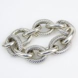 David Yurman Sterling Silver Extra Large Cable Wire Link Bracelet. Signed. Very good condition.