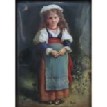 Antique KPM Style Hand Painted Porcelain Plaque. Unsigned. Good condition. Plaque measures 7-7/8"