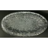 Lalique Oak Leaf Frosted Crystal Platter/Tray. Signed Lalique France on underside. Needs cleaning.